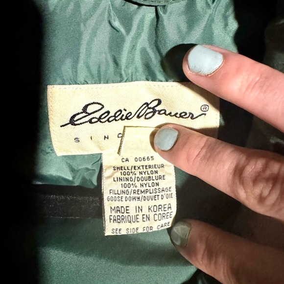 Eddie Bauer: Women’s Vintage Goose Down Deep Green Puffer Vest, Small Petite - Picture 3 of 7